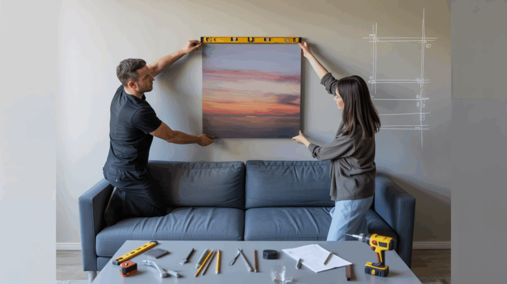 thumb rule to hang wall art