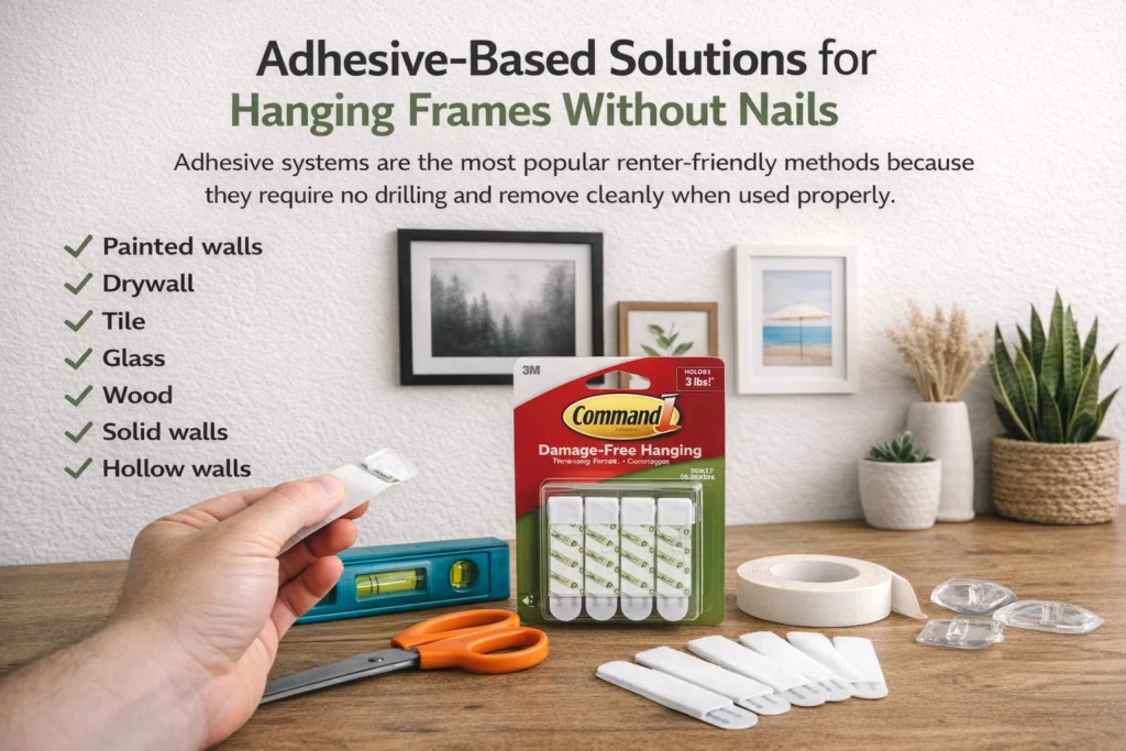 Adhesive-Based Solutions for Hanging Frames