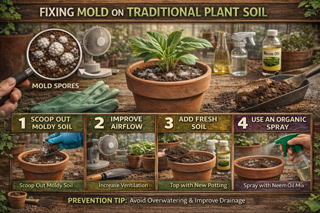 Fixing Mold on Traditional Plant Soil