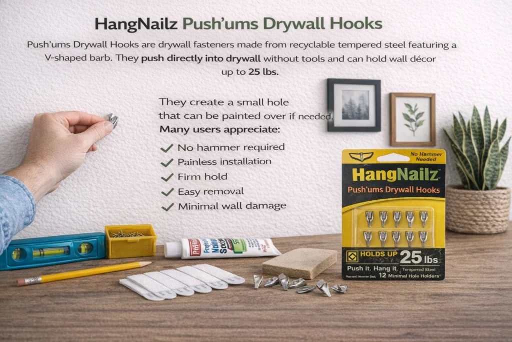 HangNailz Push’ums Drywall Hooks