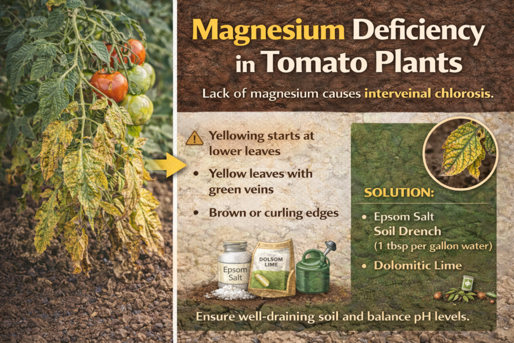 Magnesium Deficiency in Tomato Plants