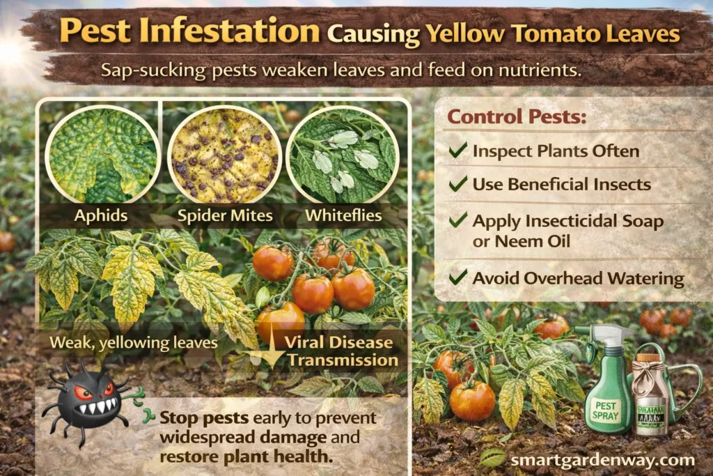 Pest Infestation Causing Yellow Tomato Leaves
