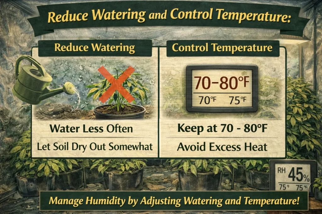 Reduce watering and Control temperature