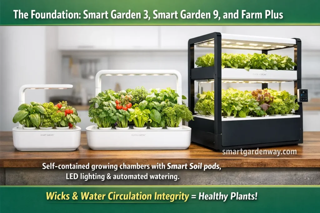 The Foundation: Smart Garden 3, Smart Garden 9, and Farm Plus