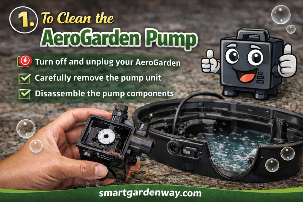 Preparing to Clean the AeroGarden Pump