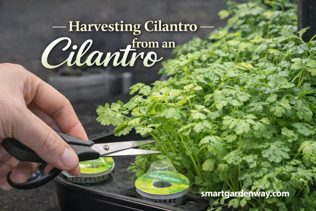 Harvesting Cilantro from an AeroGarden