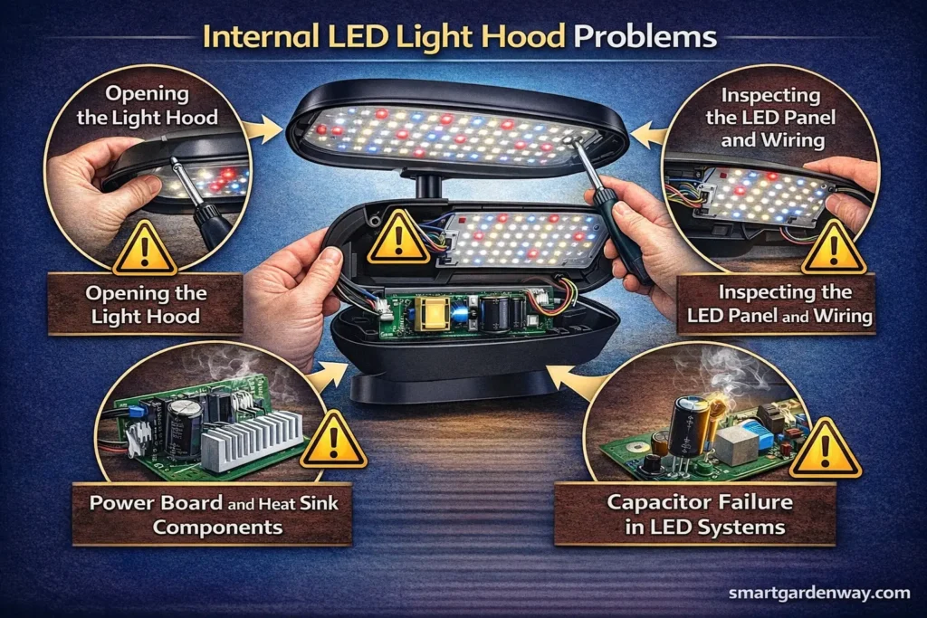 Internal LED Light Hood Problems