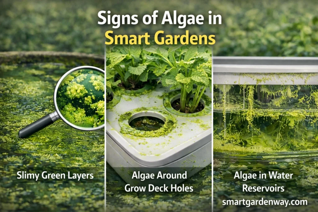 Signs of Algae in Smart Gardens